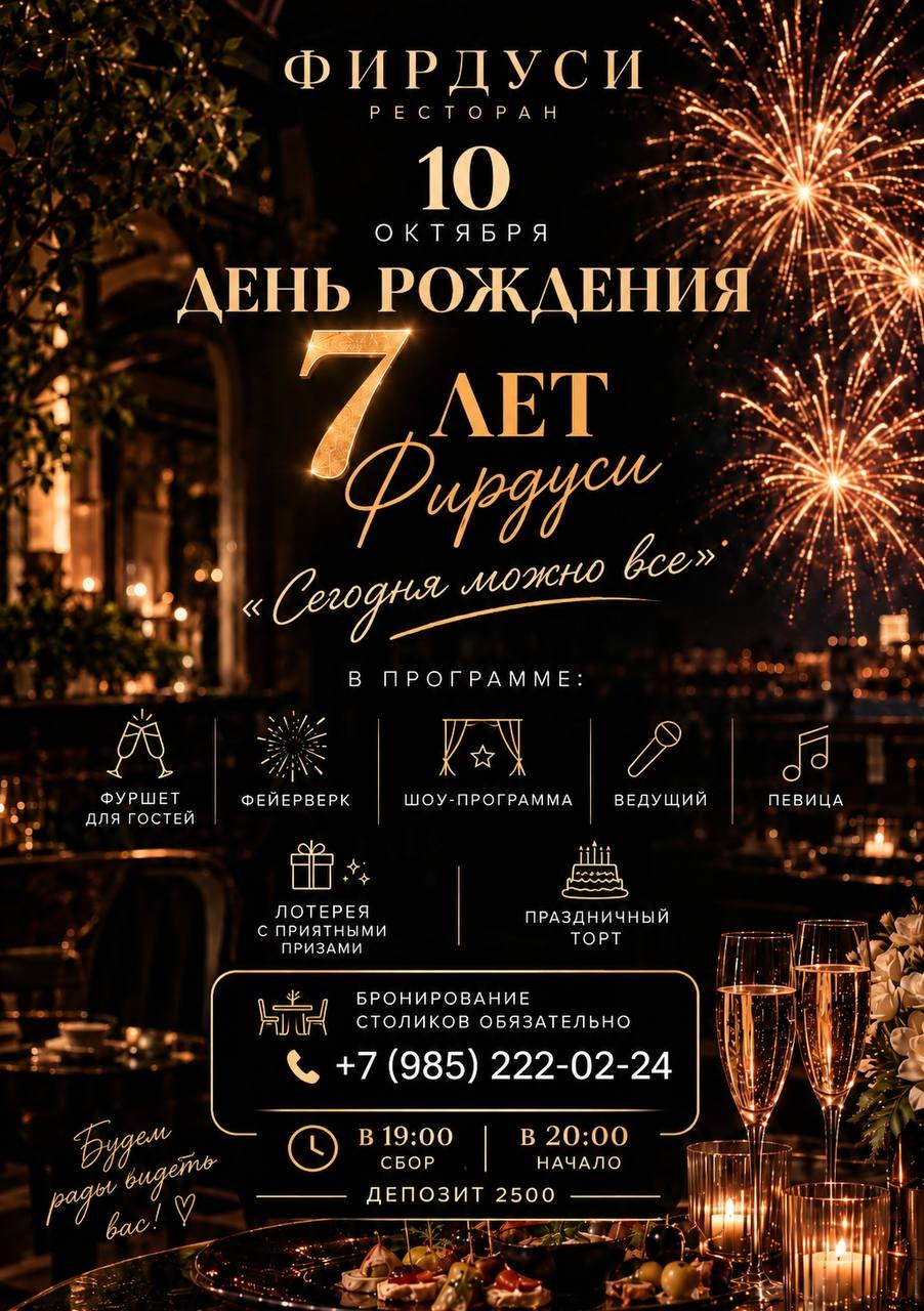 10 октября Фирдуси исполняется 7 лет ?